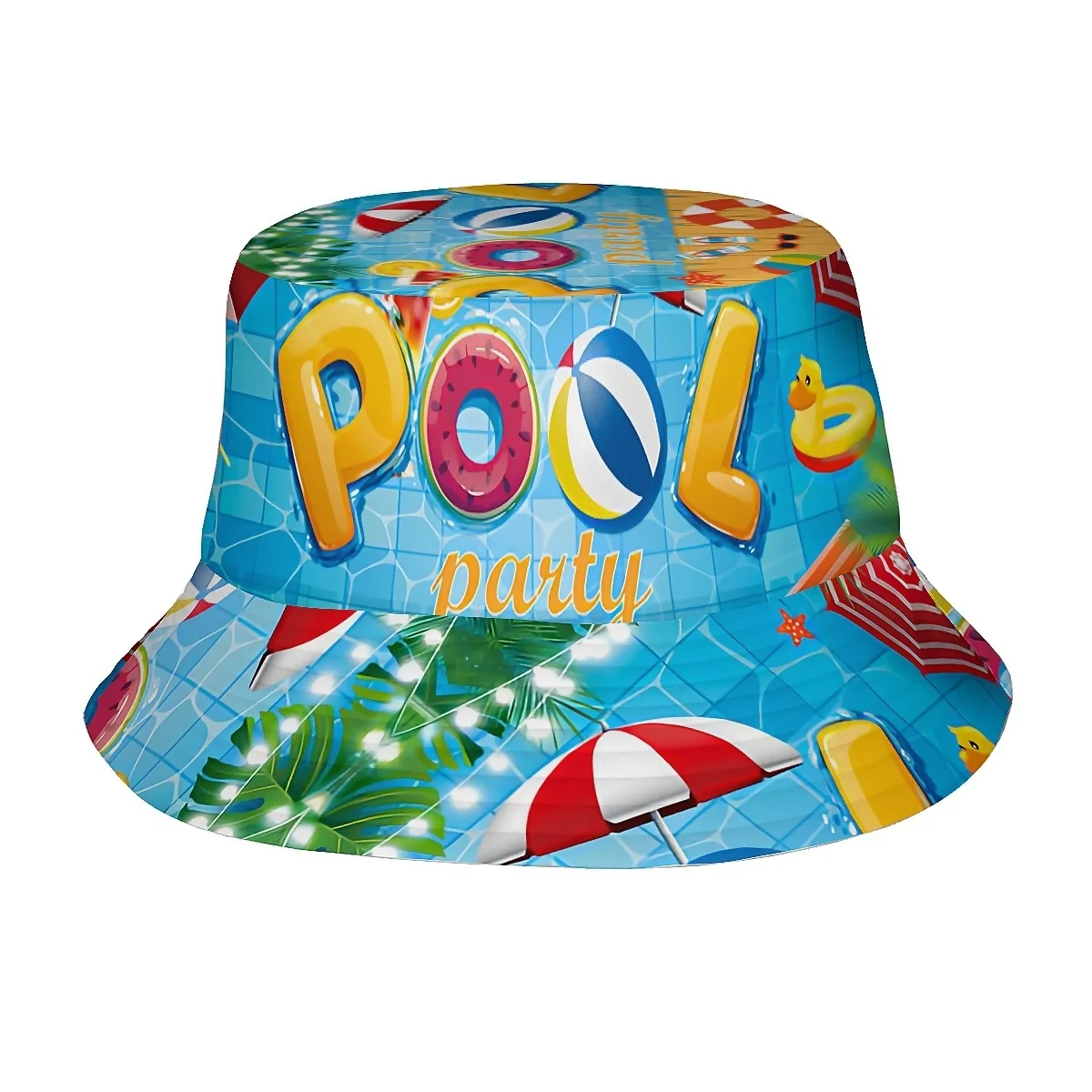 Pool Party Decoration Fisherman's Hat Unisex Printed Fisherman Hat Stylish Hat with Fun Personality Outdoor Vacation Golf Beach