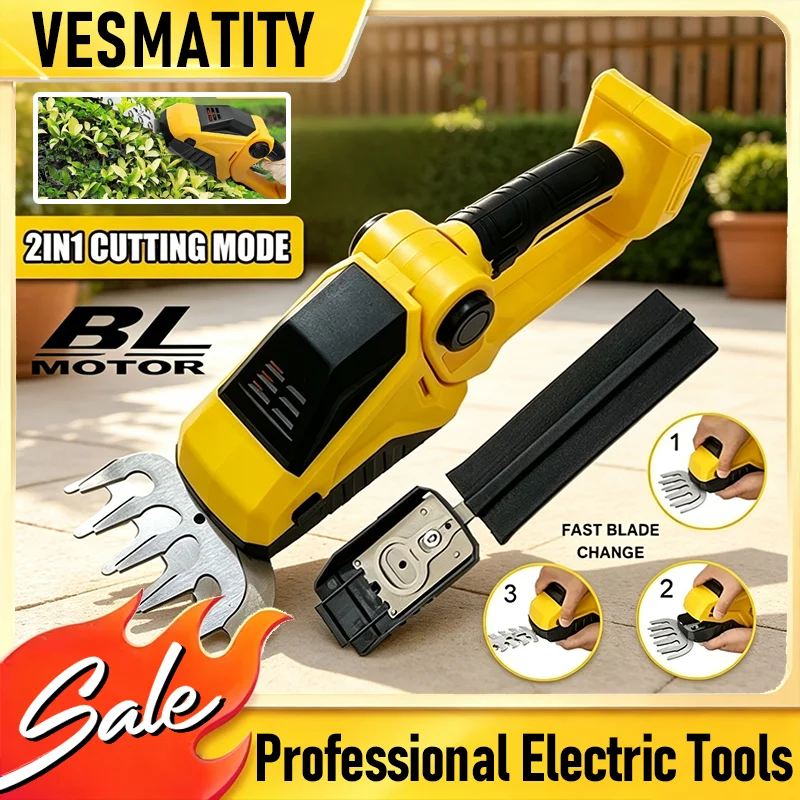 Cordless Hedge Trimmer 2026 NEW 2 in 1 Handheld Electric Hedge Trimmer Grass Shears Garden Tool For Dewalt Battery