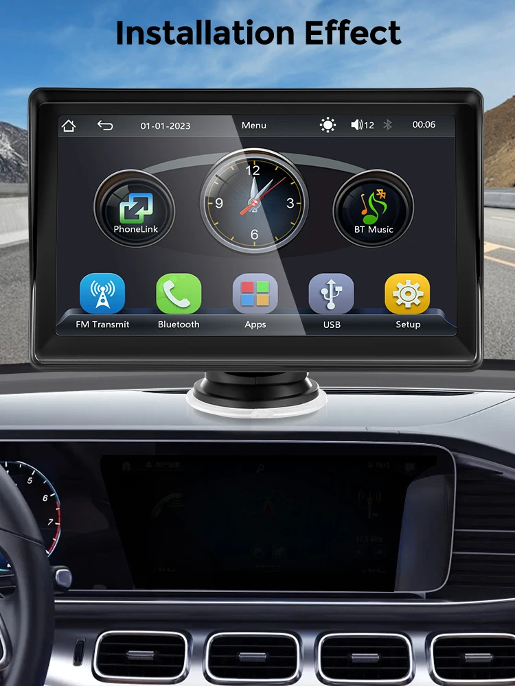 Autoradio 7-inch Carplay Android Auto Autoradio Draagbare universele touchscreen Auto Multimedia Videospeler met Bluetooth AUX - afbeelding 2