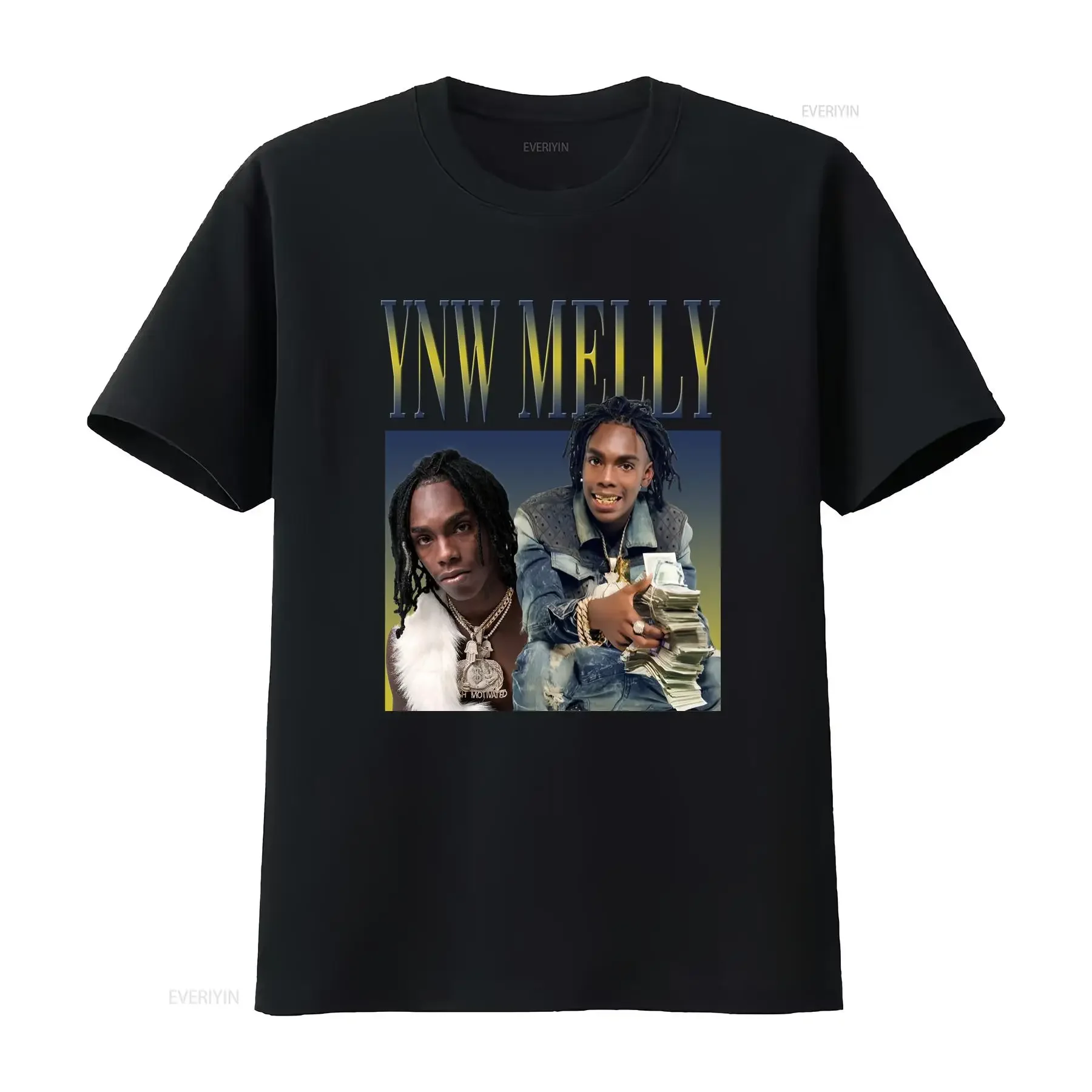 Ynw Melly تي شيرت عتيق 90s تصميم مستوحى عتيق مغسول أوم جرافيك ممتد موضة أنيقة ناعمة متعددة الاستخدامات ملابس الشارع