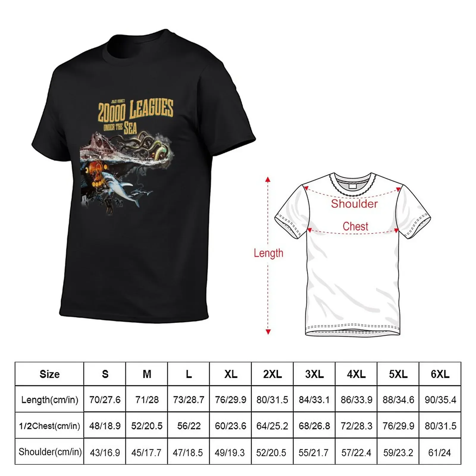 20,000 leagues under sea Jules Verne Classic T-Shirt sweat cute clothes plain black t-shirts for men