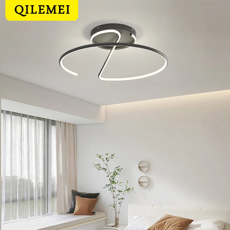 

Nordic Bedroom Ceiling Chandeliers Light Simple Atmospheric Balcony Aisle Home Lighting Circular Minimalist Study Corridor Lamp