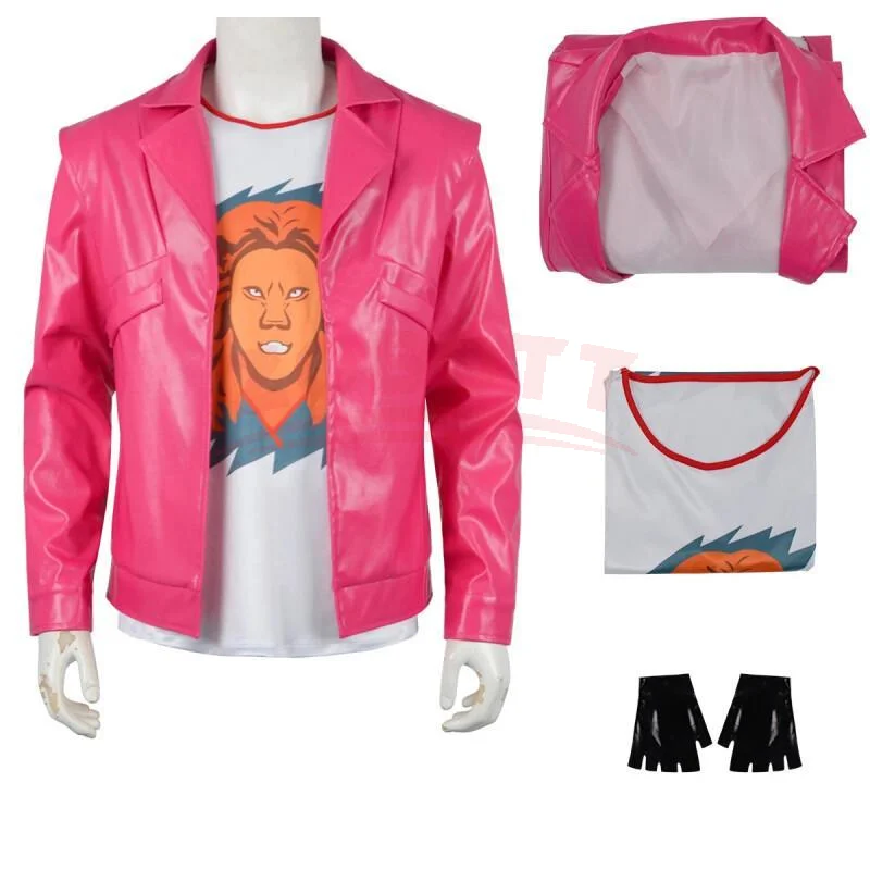 Garrett Garrison Cosplay The Garbage Man Costume Movie Steve Role Play Men Pink Fringed Jacket Halloween Party Comic Con Outfit view 6