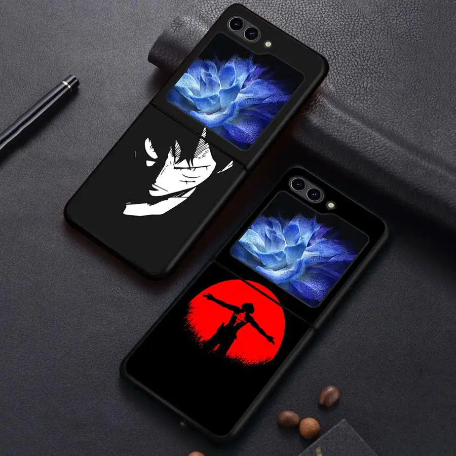 أنيمي قطعة واحدة الآس حافظة لهاتف سامسونج جالاكسي Flip6 Flip3 Z Flip 7 6 5 4 3 Flip4 Flip5 Flip7 FE غطاء الهاتف الخلفي Funda