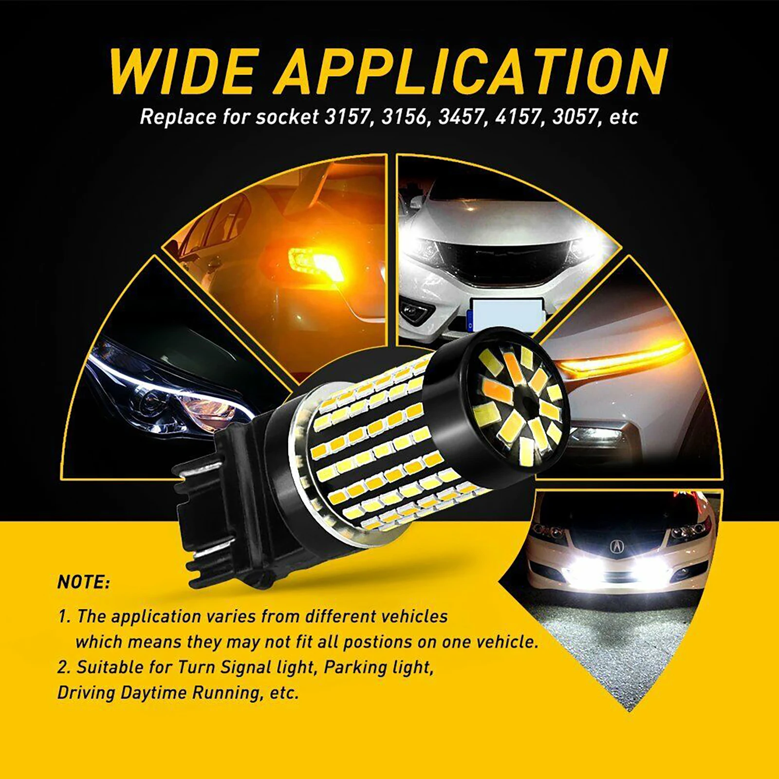 2 Stück/Set 3157 4157 Switch back LED zweifarbig weiß bernstein farben Auto lichter LED Blinker Lampe Anti Hyper Flash 120 smd Glühbirnen