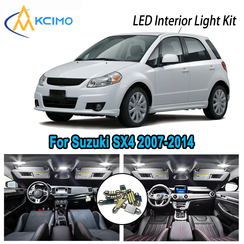 

High-Quality LED Interior Kit for Suzuki SX4 2007-2014 2008 2009 2010 2011 Premium Error-Free Dome Map Trunk Automotive Lamps