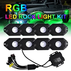 RGB LED Light Rock Lights Timing Function Music Mode Multicolor Neon Atmosphere lamp for Motorcycle Car ATV UTV Boat off-road