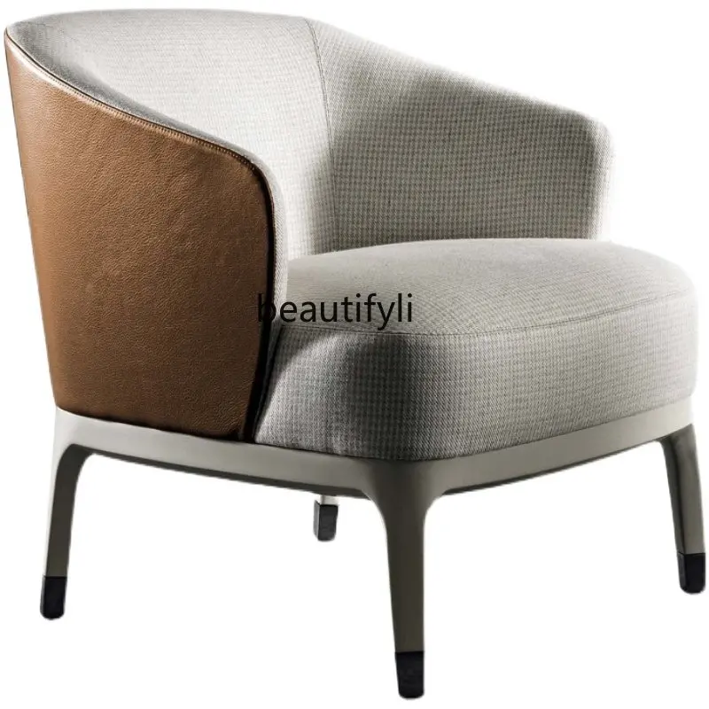 

yj Nordic Light Luxury Single-Seat Sofa Chair Small Apartment Leisure Chair Reception Simple Wingback Chair