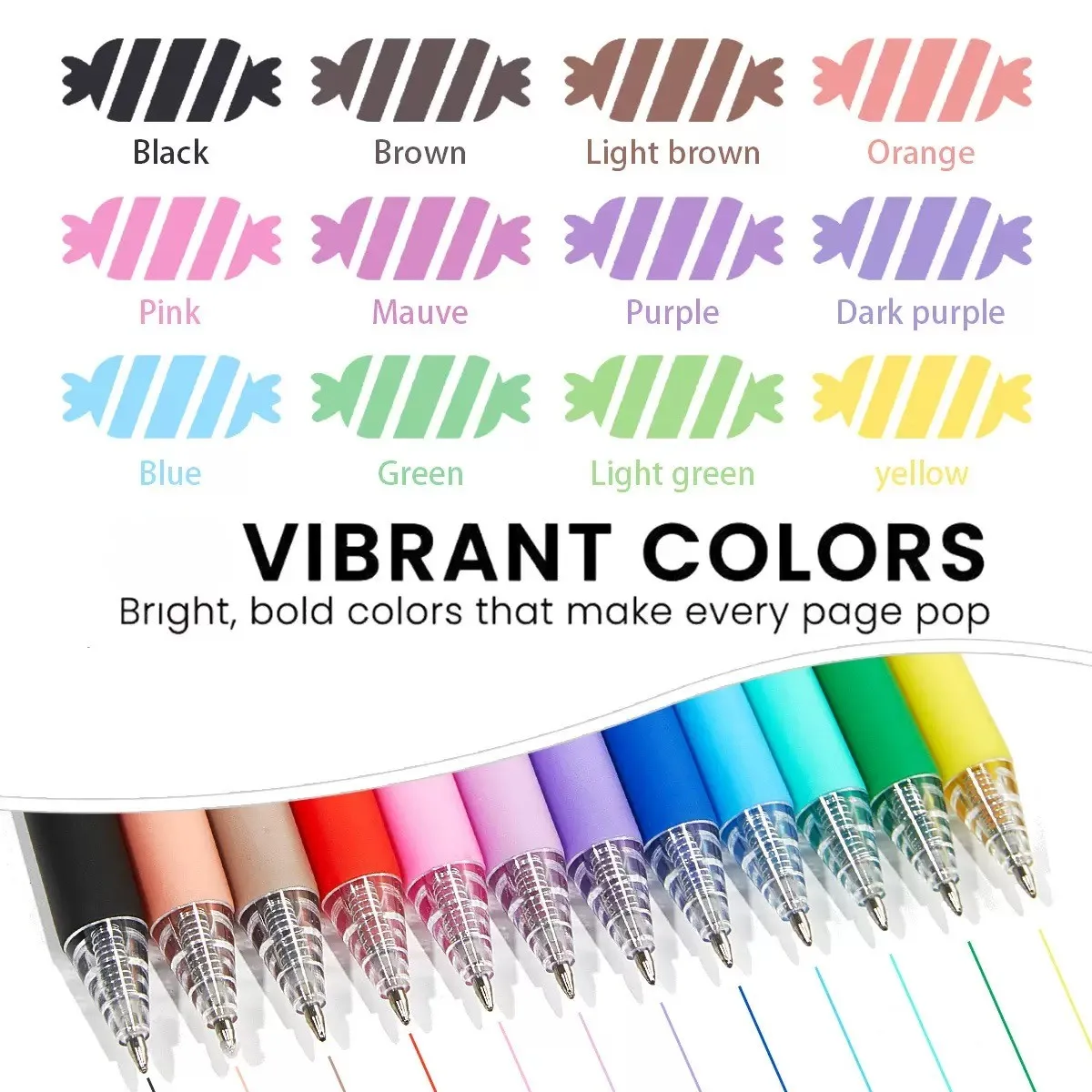 12/24/36Pcs Retractable Erasable Gel Pens 0.7mm Fine Point Smooth Writing Assorted Random Colors Office School Stationery