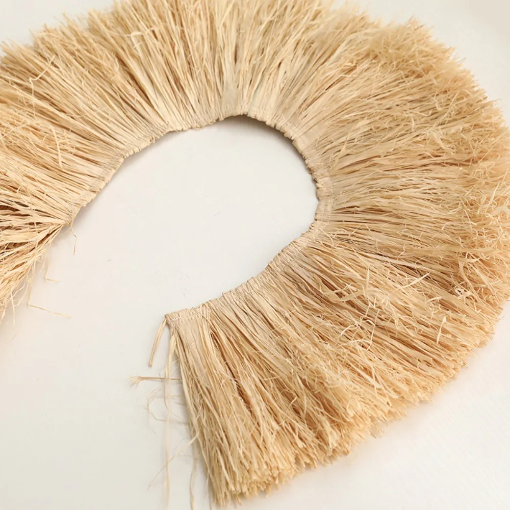 New Home Supply Homestay Ornament Background Wall Decoration Straw Tassels Jute Fringe Trim Lafite Grass Garland