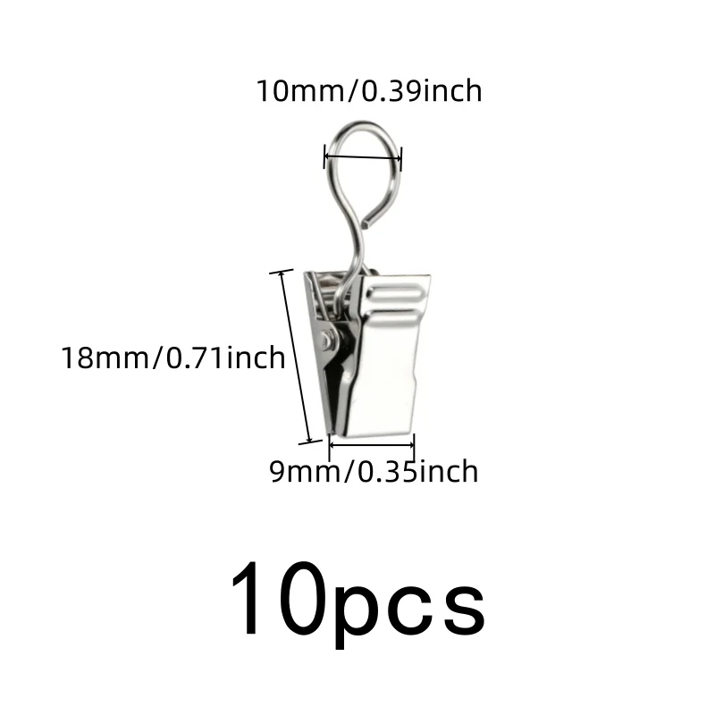 10 pcs Silver Loop Drapery Pins with Firm Non-Slip Hold, ideal for Living Room Curtains and Photo Postcard Hanging