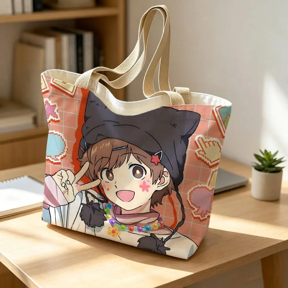 Cute Anime Go for It Nakamura  Print Bag Eco Shopper Cotton Jute Bag Reusable Bag Foldable Reusable Sac Tissu