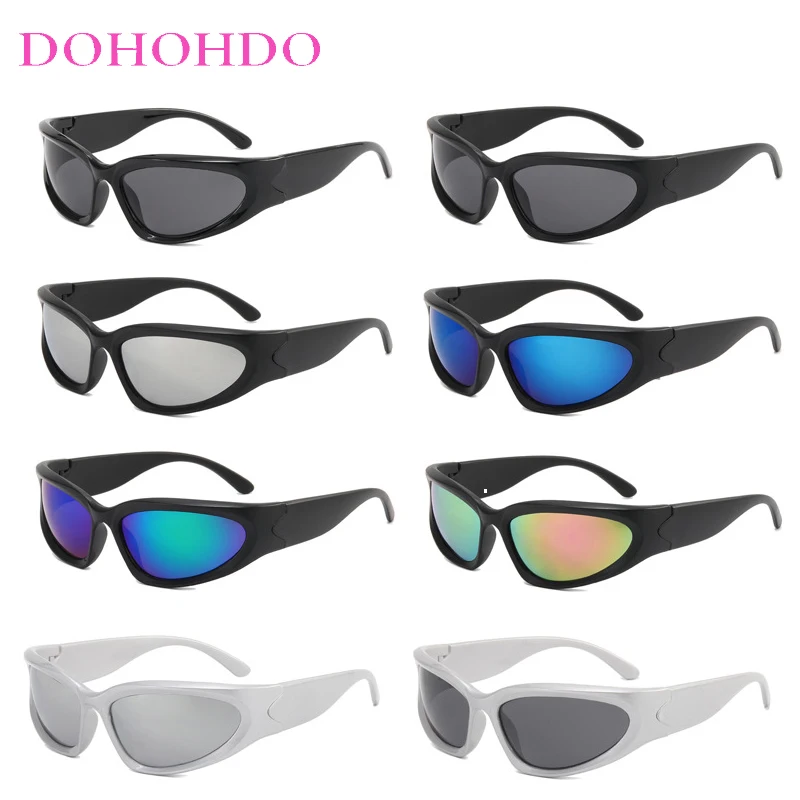 

Fashion Designer Wrap Around Y2K Punk Sunglasses Women Futuristic Trendy Retro Sun Glasses Windproof Goggles Shades Unisex UV400