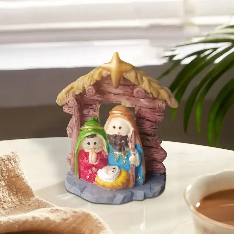 زخرفة تمثال يسوع لميلاد المسيح من الراتنج ، تمثال راتنج ، عائلة مقدسة حديثة ، ديكورات منزلية ، غرفة دراسة ، غرفة معيشة ، ديكور عيد الميلاد #2