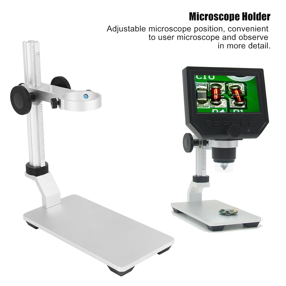 Microscope Stand Microscope Support  Digital Microscope Holder Aluminum Alloy Stand Adjustable Lifting Support