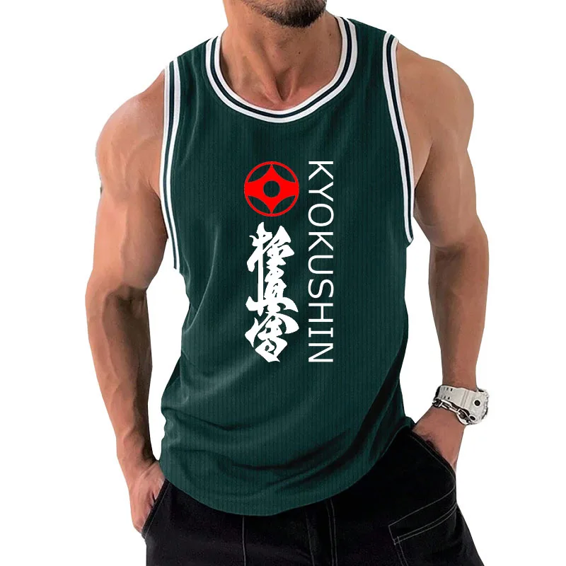 Summer Taekwondo men's tank top Cool Quick drying Comfortable men's T shirt Sleeveless shirt kyokushin print sports vest