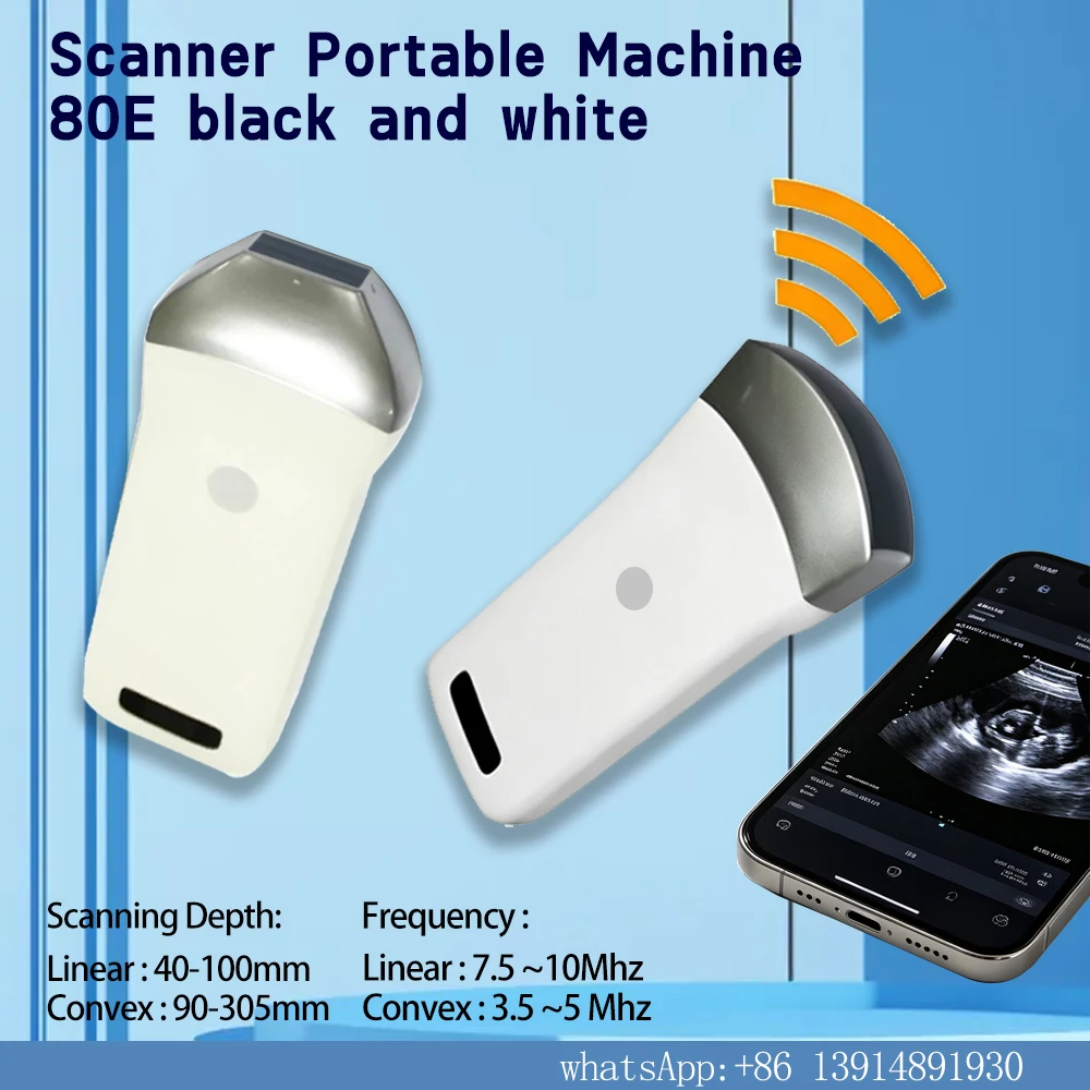 Easy‑carry Wireless Ultrasound Probe, 80 Elements 16 channels In‑plane Out‑of‑plane Puncture Assist, Fit For Vascular MSK Nerve