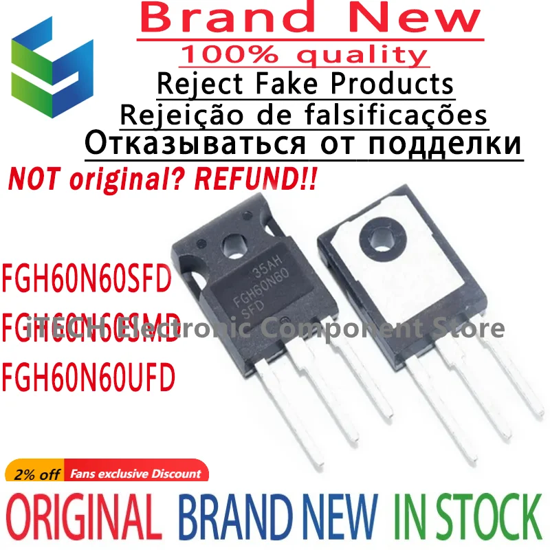 

10pcs/lot Original 60N60 IGBT FGH60N60 SFD FGH60N60SFD FGH60N60SMD FGH60N60UFD UFD SMD Transistor 100% New and Genuine