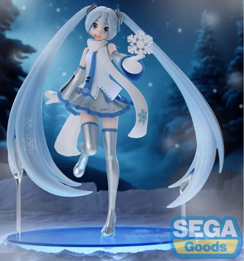 

In Stock Original SEGA Luminasta Hatsune Miku Series Snow Miku Sky Town Desktop Cute Anime Action Figure Toys Model Collection