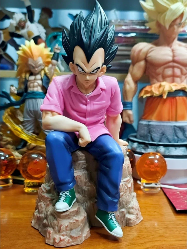 Dragon Ball Anime Figure Gk Fc Vegeta Plain Clothes Tidy Casual Wear seduta postura Figure modello Doll Decor Statue Gift Toys