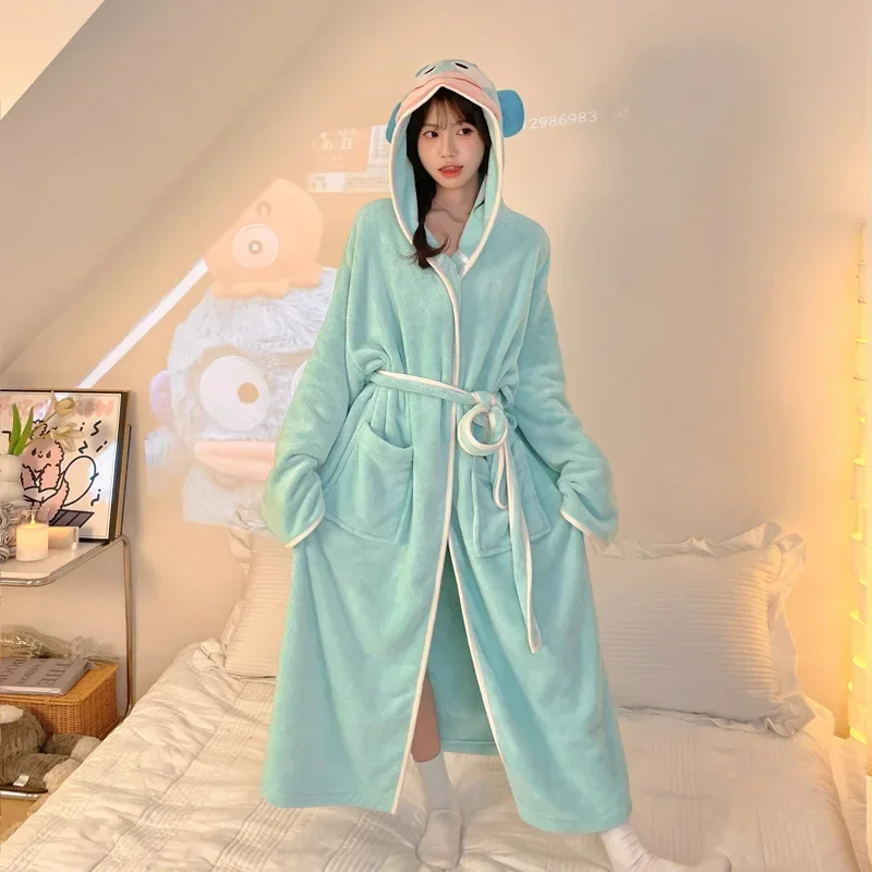 Ugly fish pajamas new pajamas winter plush bathrobes women's suit women's clothing Sanrio loungewear ugly fish women's pajamas