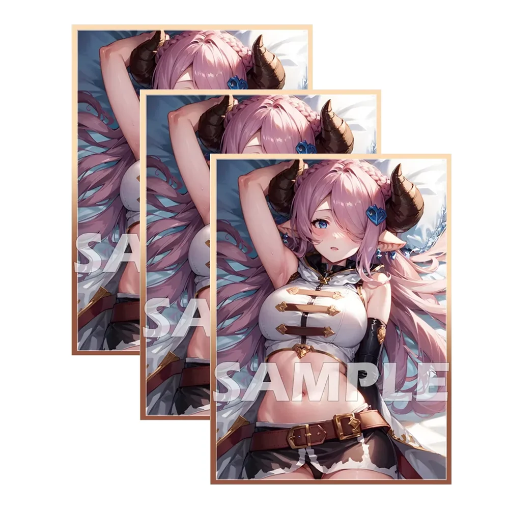 Fundas para tarjetas coleccionables Flash, 60 uds., 67x92mm, para MTG Granblue Fantasy Narmaya Kawaii, Protector de tarjetas de Anime para tarjeta TCG/PTCG/PKM