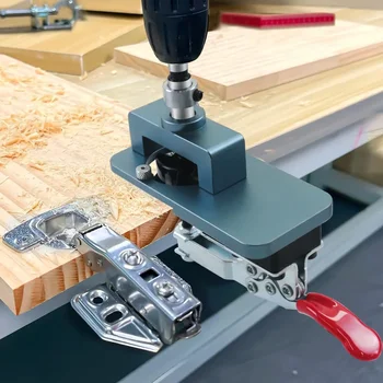 35mm 힌지 보링 지그 키트 - 숨겨진 힌지 드릴링 가이드 지그 - 알루미늄 합금 힌지 홀 오프너 템플릿 펀처 로케이터