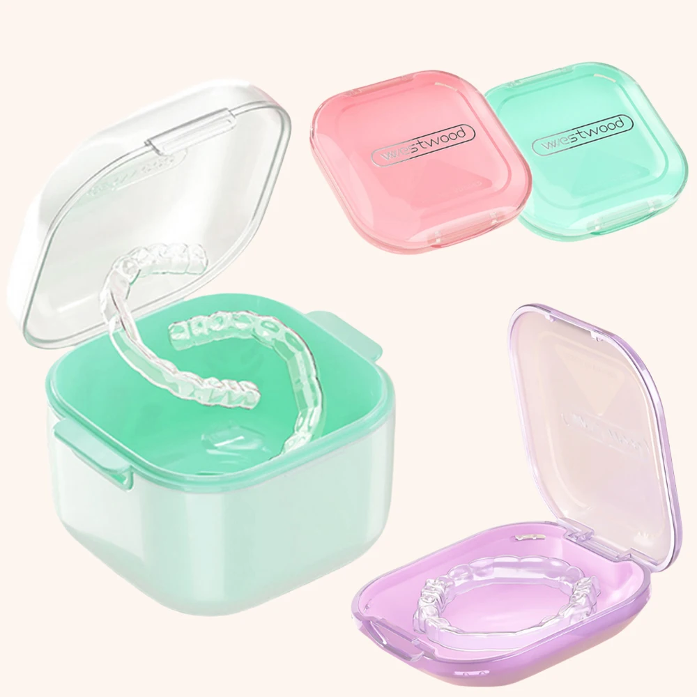 2 Styles Teeth Brace Case Orthodontic Mouth Guard Container Denture Cleaning Soak Box Travel Size Oral Hygiene Care Tools