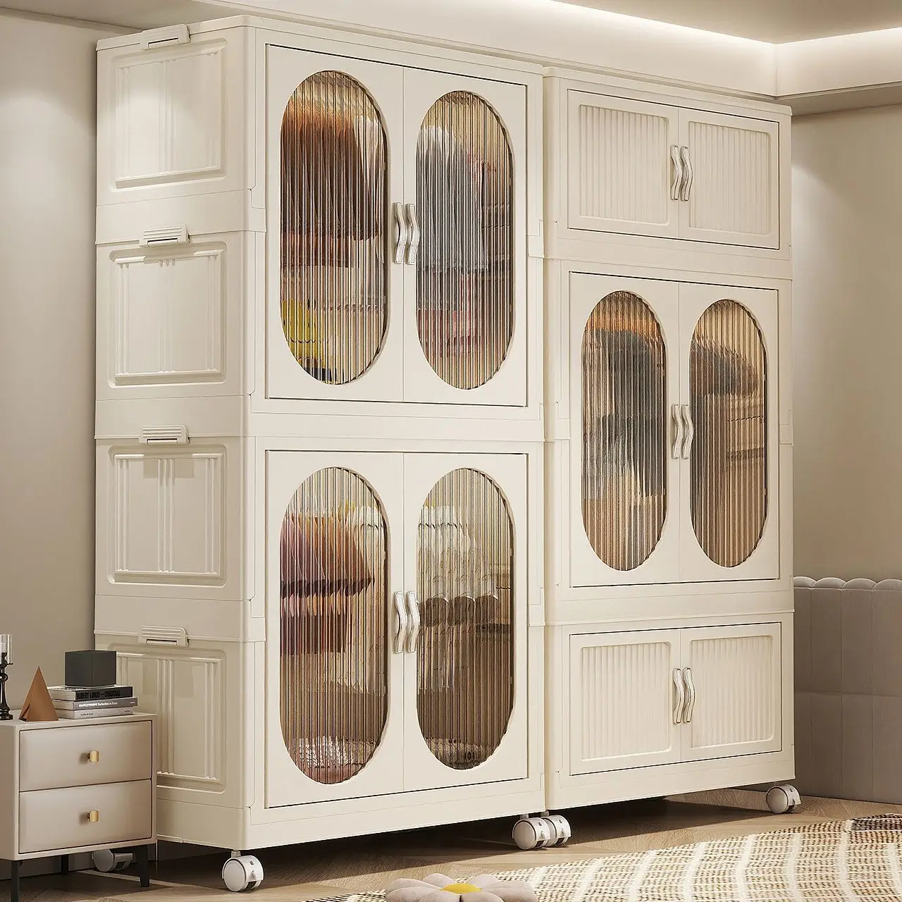 Simple Wardrobe Bedroom Home Use No Installation Foldable Storage Box Clothes Storage Cabinet Modern Minimalist Storage Cabinet