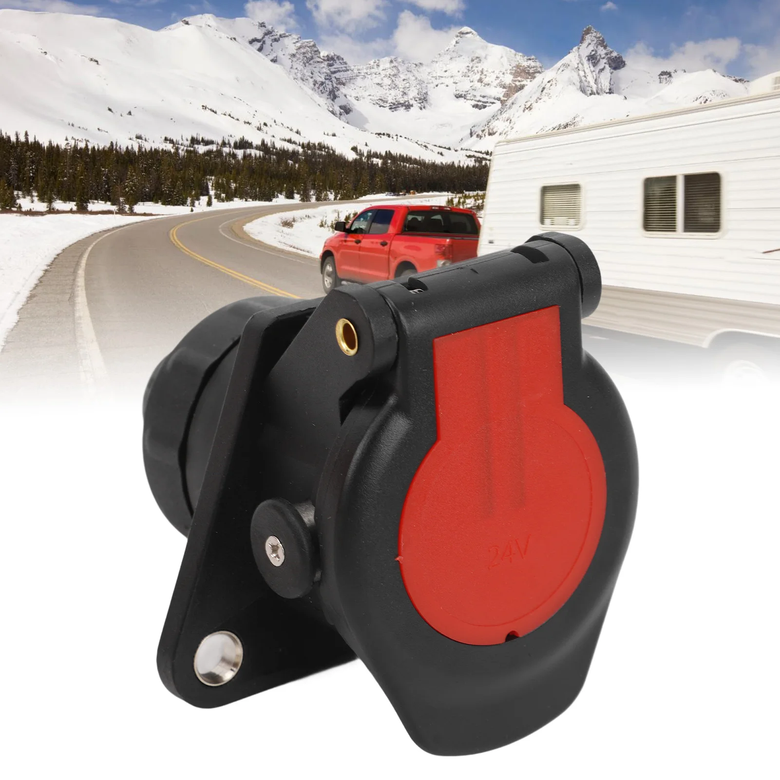 

24V 15pin Trailer Connector Adapter Stable Performance for Boat RV Trailer Adapter Plug Socket Trailer Connector Adapter