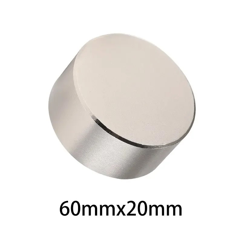 1PC 60x20 Thick Round Super Powerful Strong Magnetic Magnets N35 Big Permanent Neodymium Magnet 60x20mm Disc Search Magnet 60*20