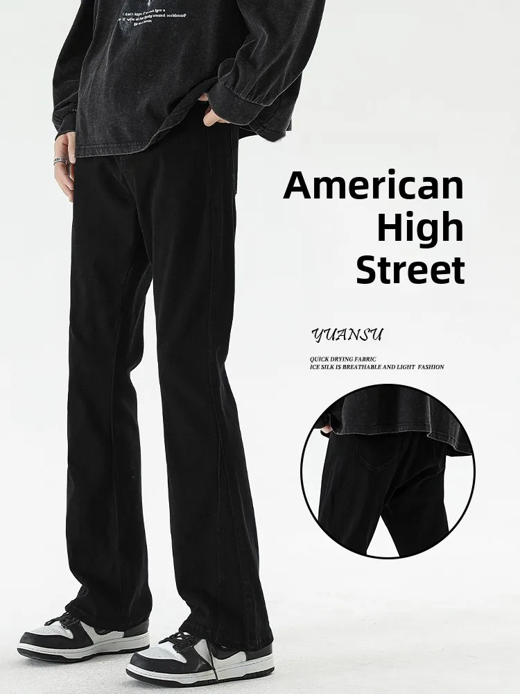 

Мужские джинсы Bla Slim Fit, весенне-осенние, в американском стиле, для подростков, из смесового хлопка и полиэстера, длинные брюки