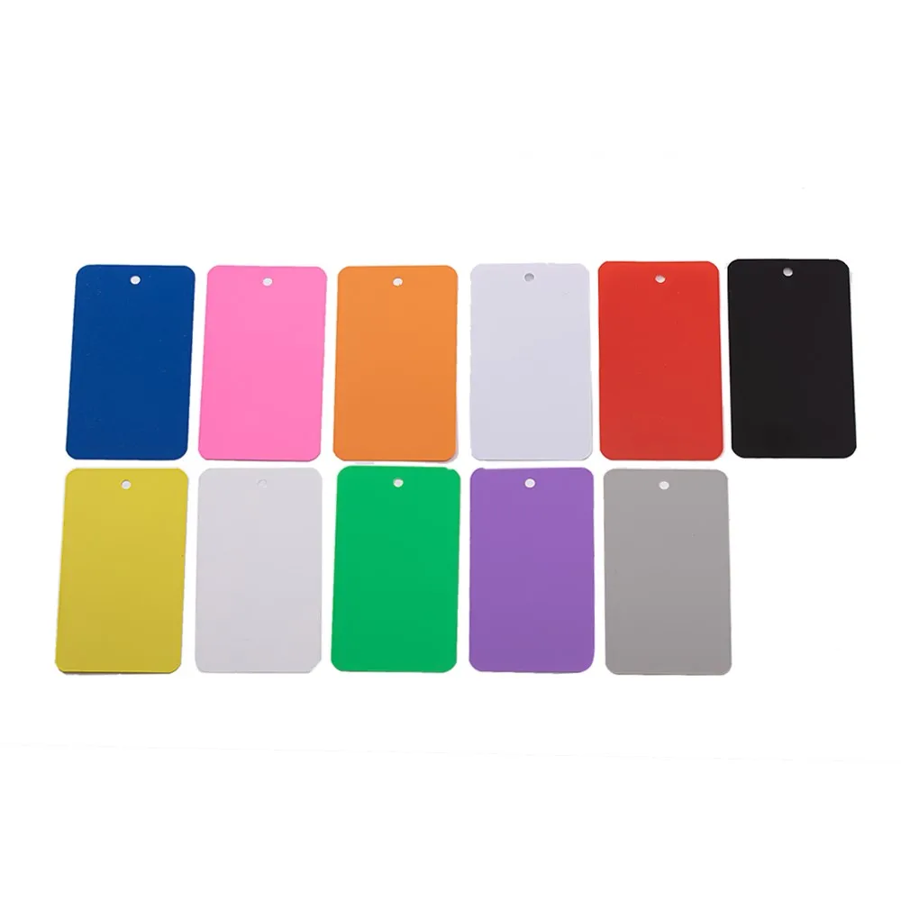 50Pcs 5x9cm Blank Matte PVC Plastic Plastics Frosted Waterproofing Hang Tag DIY With Hole Garment Jewellery Label Display