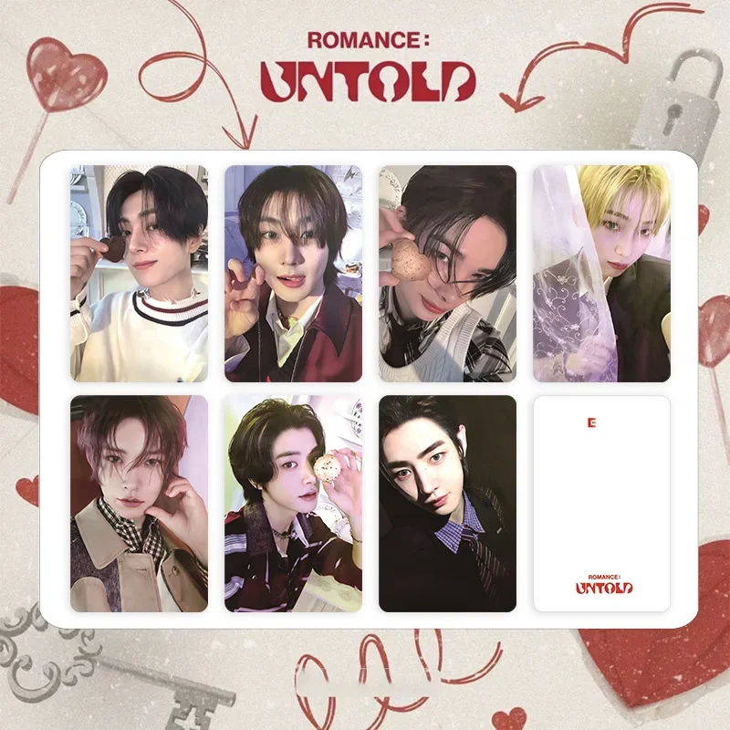 7Pcs/Set Kpop New Ablum ROMANCE UNTOLD Photocard HEESEUNG VIVI JAKE JUNGWEON Photo Print Pictures Postcards for Fans Gifts