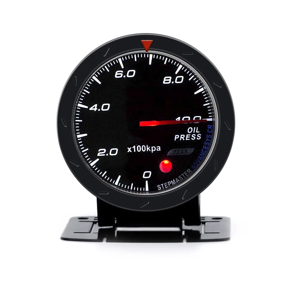 

60MM auto Car Oil pressure Gauge 0-10 BAR Oil Press Meter Red & White Lighting Car Meter with Oil Press Sensor