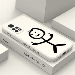 Funda de teléfono Line Man para Xiaomi Redmi Note 13, 12, 12S, 11, 11S, 10, 10A, 10T, 10S, 9T, 9, 8, 7 Pro Plus, 10C, 9A, 9C, 4G, 5G