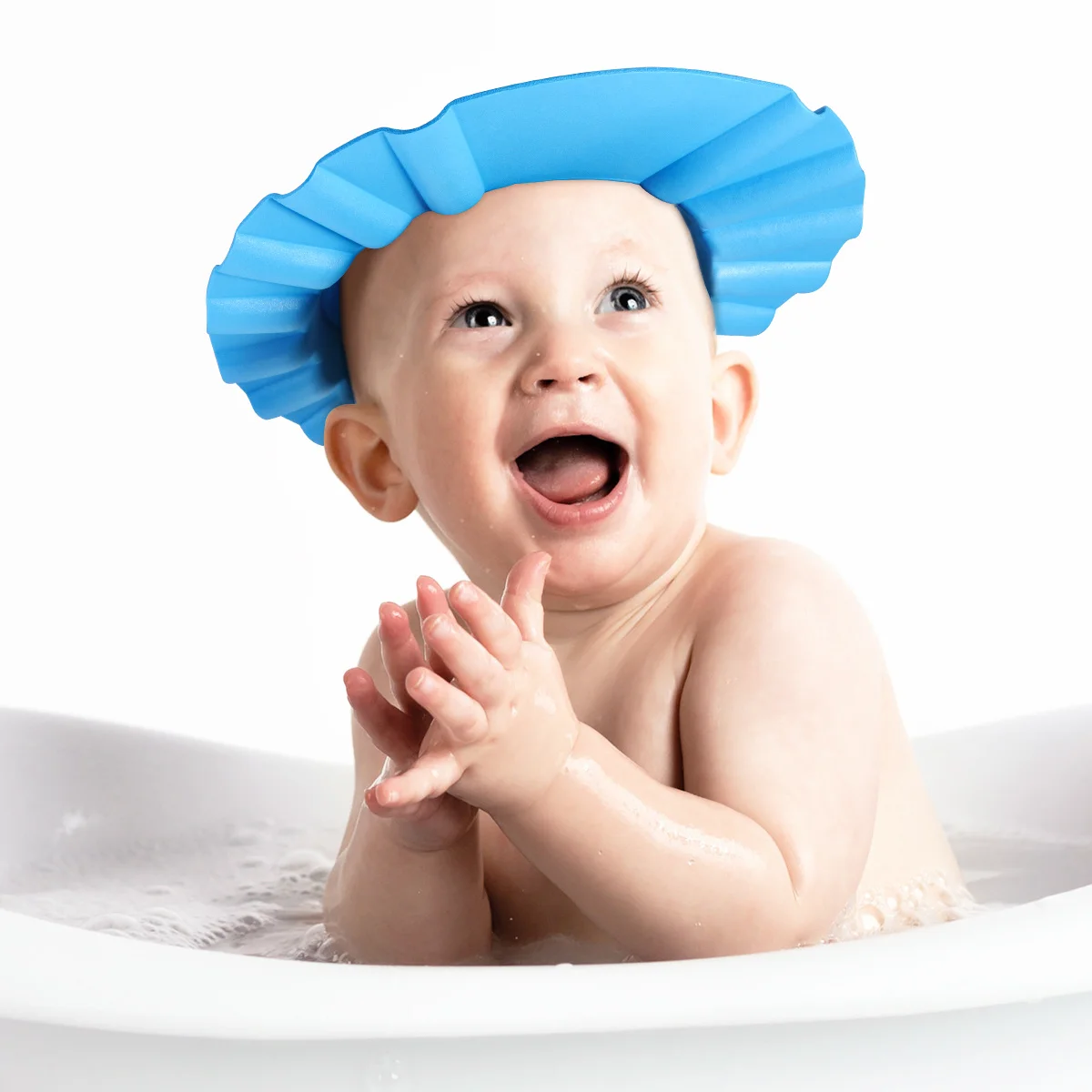 Регулируемая темно-синяя детская шапочка для душа