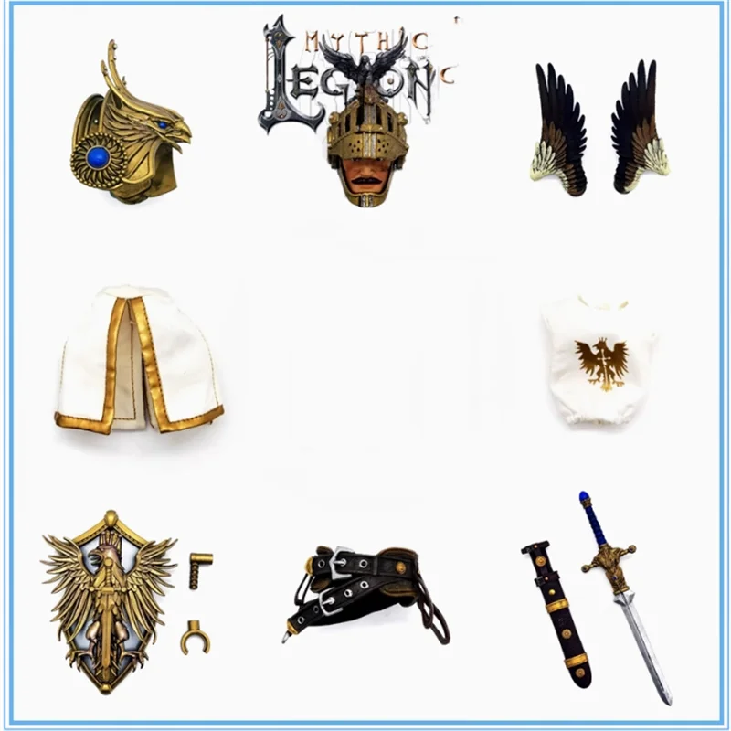 

1/12 Soldier Four Knight Mythical Legion Head Carving Shoulder Armor Helmet Straps Model Toy Fit 7'' Action Figure Body In Stock