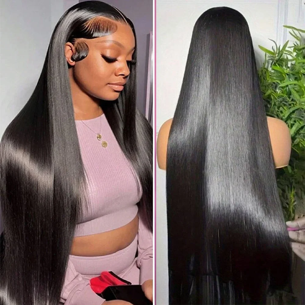 

Straight Lace Front Wig Human Hair 200Density 13x4 Lace Front Wigs Human Hair Pre Plucked Frontal Wigs For Women Natural Color