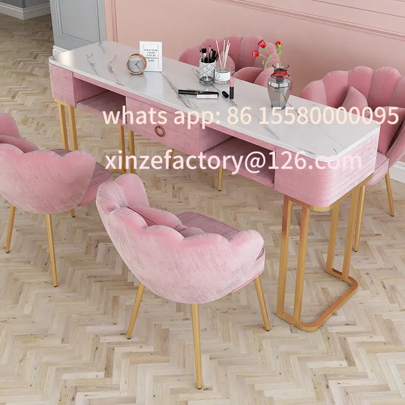 

Customizable manicure table imitation marble two layers