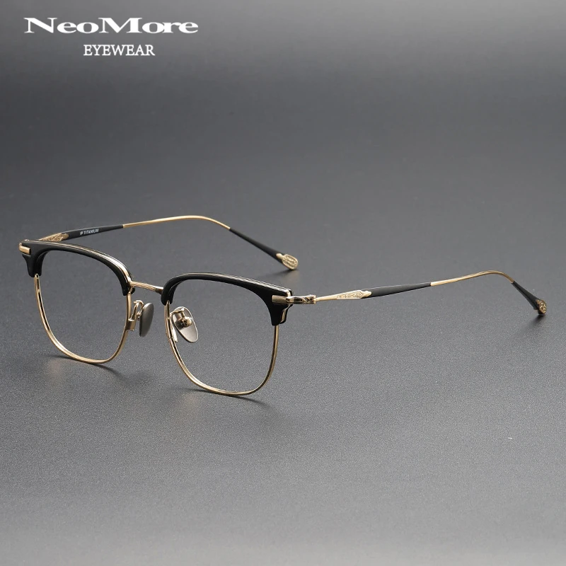 

Ultra Lightweight Pure Titanium Half Frame Eyeglass Frame Customized Prescription Glasses Progressive Eyeglass Frame Eyewear