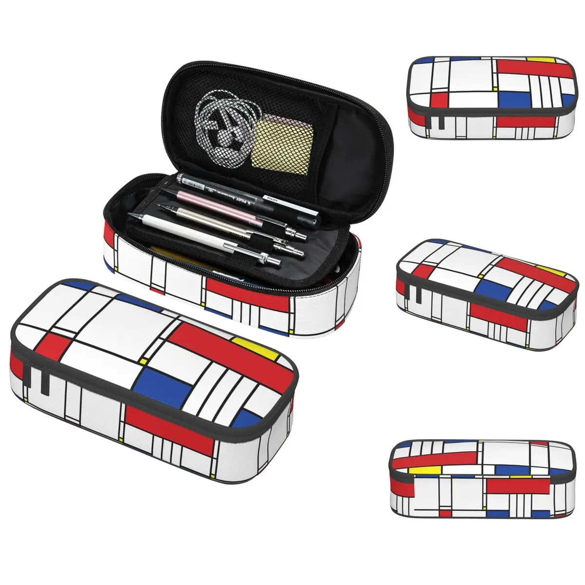 Mondrian minimalista de stijl moderno caso de lápis para estudantes escola caneta caixa saco de lápis artigos de papelaria caneta titular saco