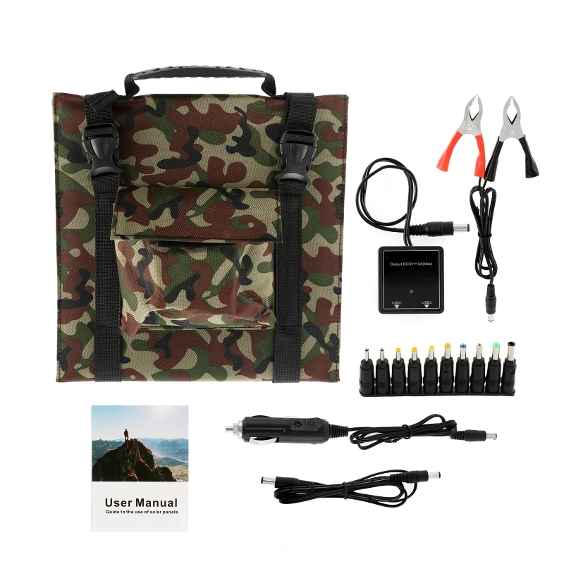 

Solar Panel 18V 100W Maximum Power Foldable Solar Panel Bag 50W Rated Power for Mobile Phone Power Bank Notebook MP3 Pad