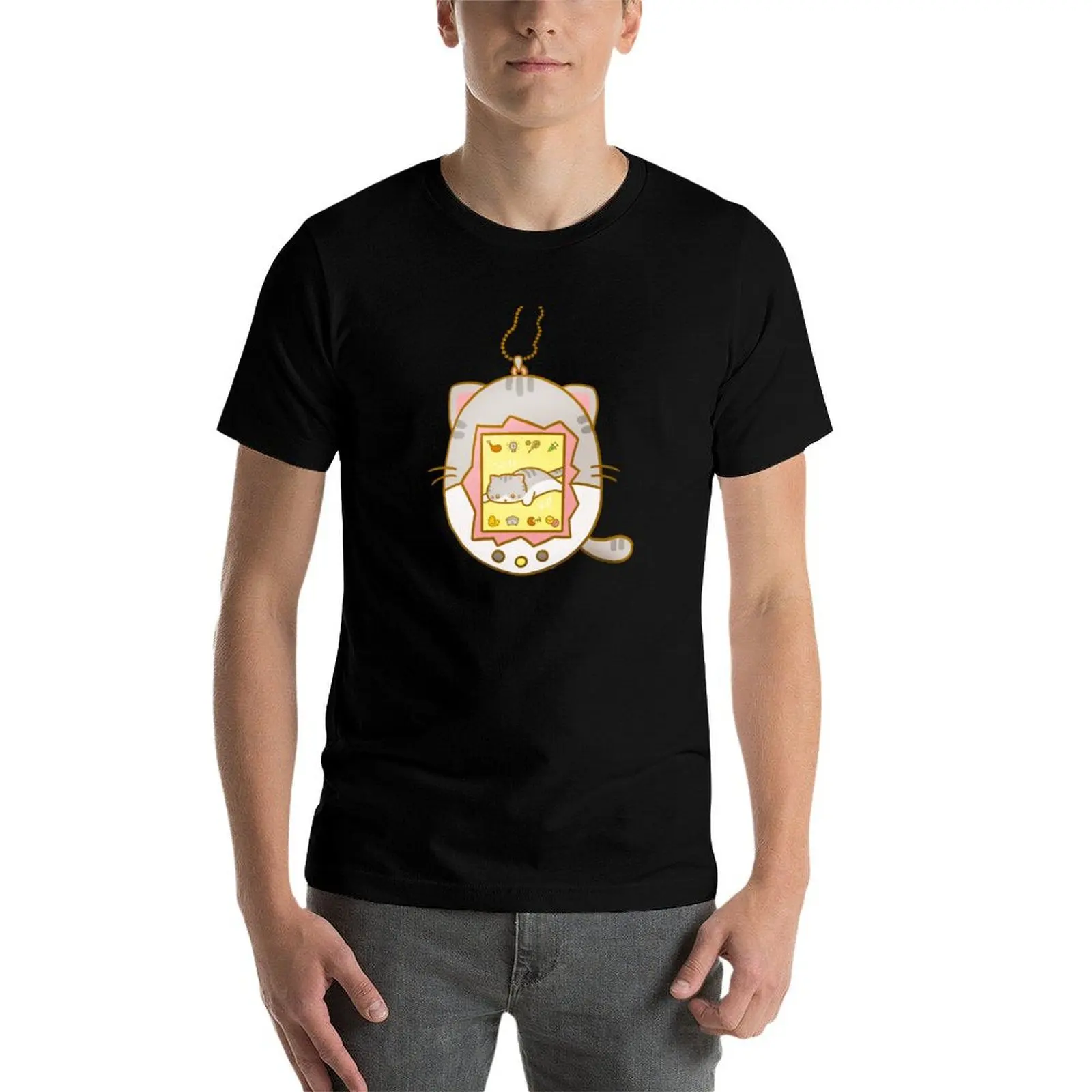 Tamagotchi-Camiseta de sésamo, camisetas con estampados, camisetas informales para hombre, paquete de camiseta blanca