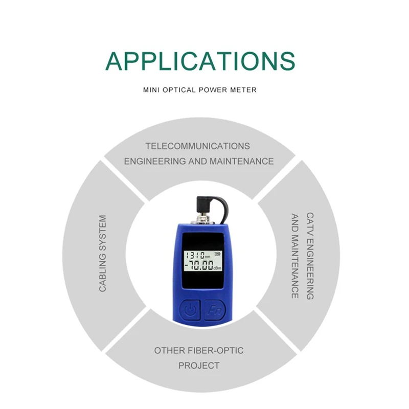 جهاز اختبار الطاقة الضوئية المصغر ، مقياس معدل العمل البصري ، جهاز قياس الجهد المحمول باليد ،-70To10 ، 2x6 الطول الموجي