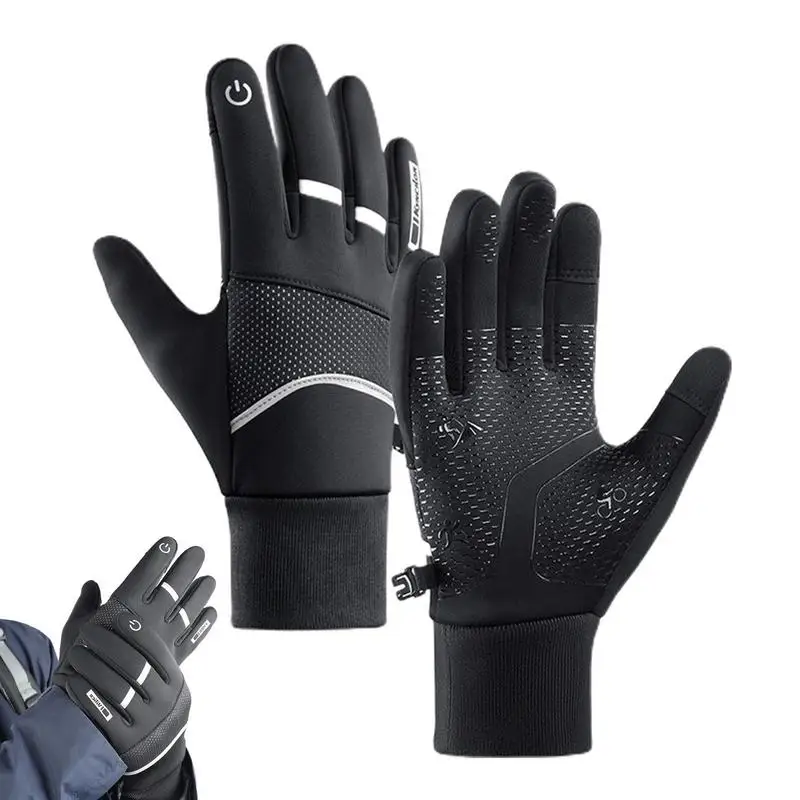 Motorcycle Gloves Winter Cycling Gloves Warm Winter Thermal Gloves Cold Weather Driving Waterproof Touch Screen Gloves For