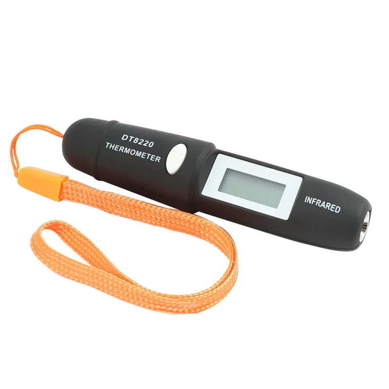 يوميا 5X عدم الاتصال ميزان الحرارة الصغير بالأشعة تحت الحمراء الأشعة تحت الحمراء قياس درجة الحرارة الرقمية شاشة الكريستال السائل ميزان الحرارة بالأشعة تحت الحمراء القلم DT8220