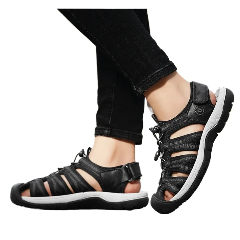 

Women's Comfortable 2026 New Designer Sneakers Lightweight Outdoor Women Beach Sandals Summer Genuine Leather