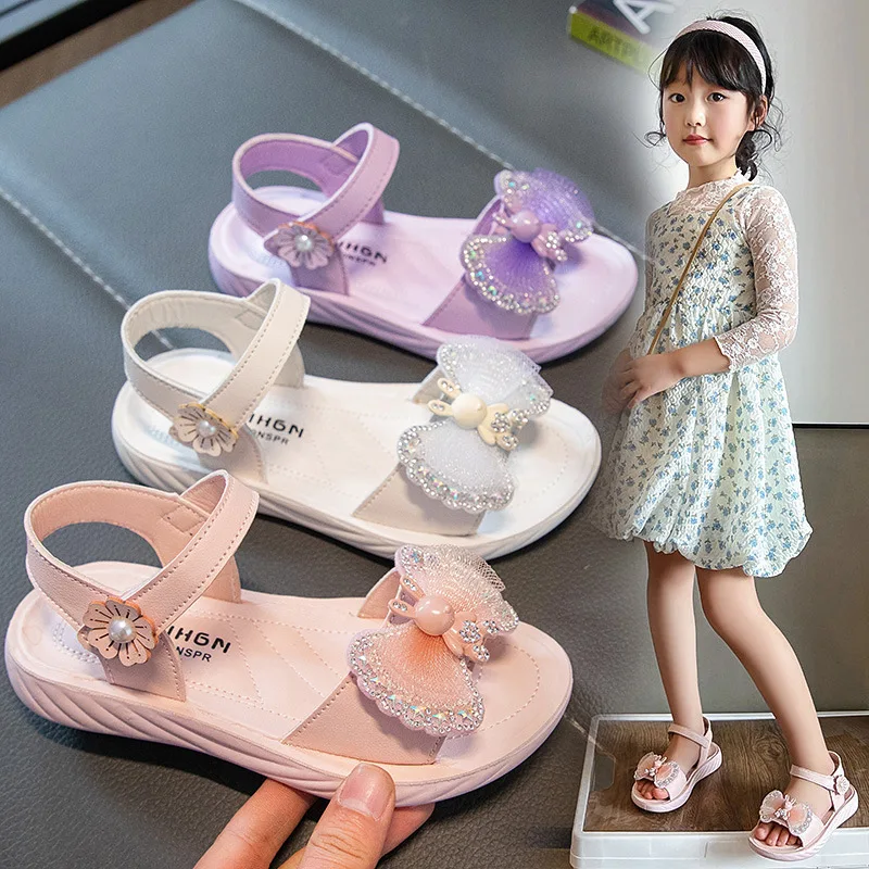 

Girls' sandals 2023 summer new children's princess sandals casual little children little girls beach sports sandals