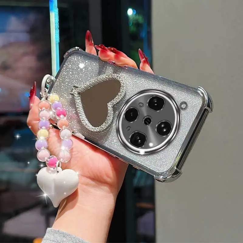 

3pcs( Phone Case+Lanyard+Heart Shaped Stand) Suitable for OPPO Find X8 Ultra/A77 4G/A77s/A78 4G/A60 4G Phone Case Cover